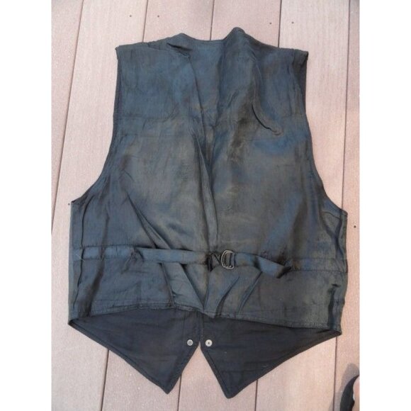 Men’s Vest Exclusive PARAGRAFF CLOTHING CO. Black Leather Large Motorcycle - Picture 6 of 8
